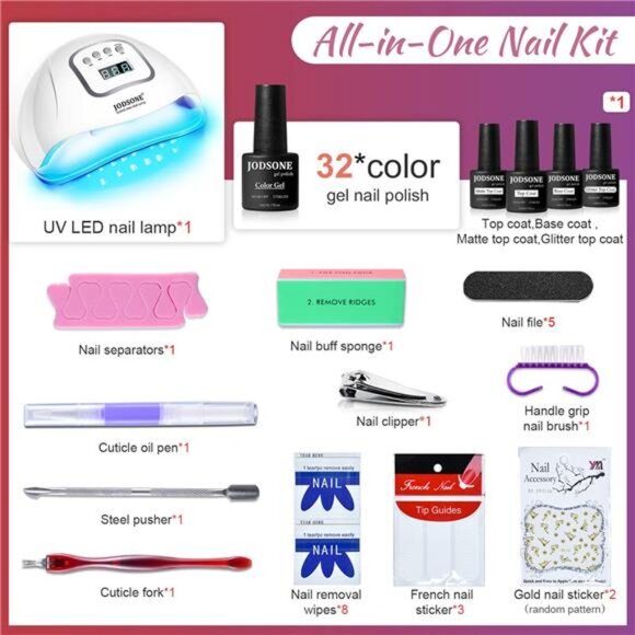 Gel Nail Polish Kit with U V Light 32Colors Gel Polish Set Soak Off Gel Nail Kit - Picture 3 of 8